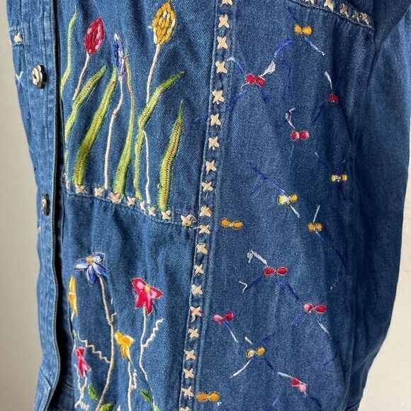 New Directions Denim Button Down Floral Shirt and Matching Maxi Dress Size M EUC - Picture 5 of 16